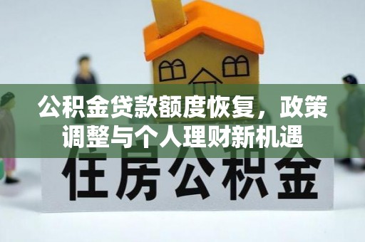 大新公积金贷款额度恢复，政策调整与个人理财新机遇