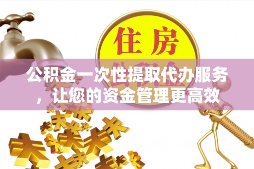 大新公积金一次性提取代办服务，让您的资金管理更高效