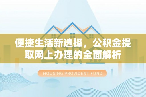 大新便捷生活新选择，公积金提取网上办理的全面解析