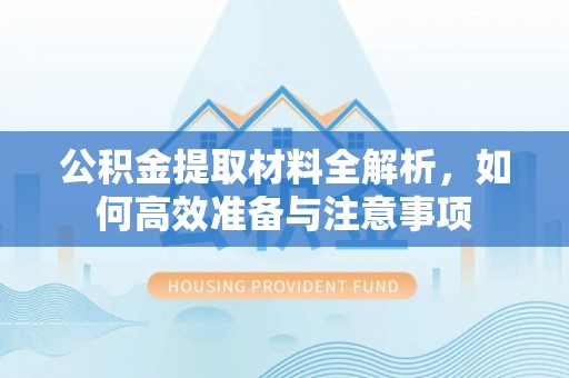 大新公积金提取材料全解析，如何高效准备与注意事项