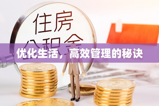 大新优化生活，高效管理的秘诀